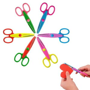 Liroyalクラフトはさみレースはさみ(6本)ハサミギザギザカラフルかわいい波型レースはさみ手作りDIY道具子供用文房具ペーパーアート学校用ハサミ家庭用幼稚園