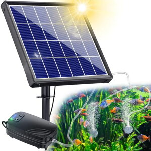 Bilingソーラーポンプソーラーエアーレーションエアーポンプ源不要屋外使用可能水槽ポンプ2200mAhバッテリーウォーター