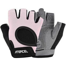 【Atercel 】筋トレ グローブ トレーニンググローブ メンズ レディース 筋トレ 手袋 ジム グローブ スポーツグローブ 滑り止め 通気性 人間工学設計 フィット感 軽量 (ピンク, L)