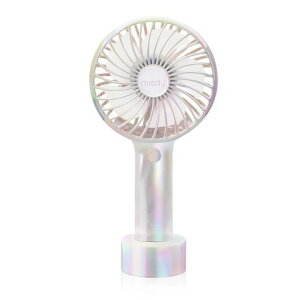 Miadyハンディファン携帯扇風機3段階風力調節TYPE-C充電式持ち運び便利20時間動作5枚羽根小型軽量強力コンパクトスタンド機能付き手持と卓上両用(オーロラホワイト)