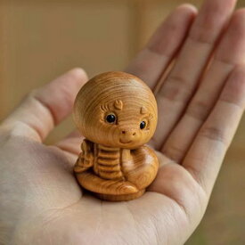へび置物かわいい開運グッズ招福巳年干支正月飾りお守り十二支置物プレゼント癒しグッズ木彫り高約5cm