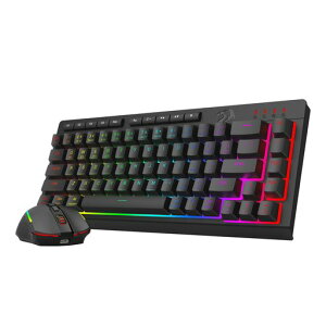 Redragon ���� �L�[�{�[�h �}�E�X�Z�b�g�ybluetooth /2.4G/USB�L���z�Q�[�~���O�L�[�{�[�h 60% �e���L�[���X �p��z�� �É� �����u���� RGB �}�N���Ή� �A���`�S�[�X�g �Q�[�~���O�}�E�X 12800DPI �L�c