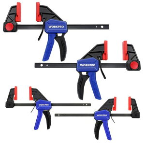 WORKPRO�N�����vF�N�����v�N�C�b�N�o�[�N�����v120mm&150mm4�{�g�ő���t�͖�23kg&68kg1�Z�b�g2���N�C�b�N�����[�X���o�[����~�ߎ����ی�p�b�h�t���؍H��Ɩ؍ދ��͌Œ�ڒ��n�ڐ؍�DIY�H��