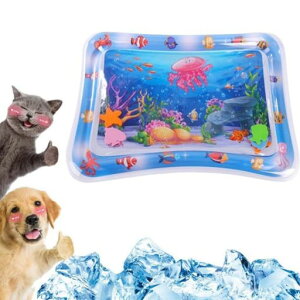 猫用ウォーターベッド69cm猫用プレイマット猫のおもちゃ猫マットペットマット水プレイマットペットの遊び用感覚ウォーターマット涼しく快適な感触ペットの水遊びマット(クラゲ)