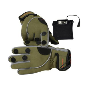 冬釣り手袋アウトドアグローブ防寒グローブフィッシンググローブ電熱手袋スポーツグローブ3段階温度調節ヒーター手袋防風・防水・防寒裏起毛3指露出可能滑り止め保温手袋釣り作業冬…