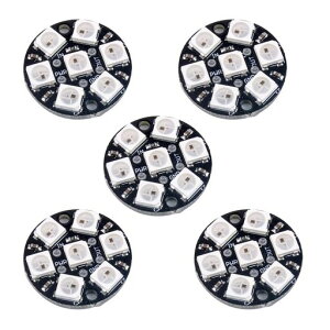 DIYmall WS2812B RGB LED�����O 7�r�b�g 5050 �����v���C�g �h���C�o�[���� �t���J���[ Arduino ESP8266 Raspberry Pi ESP32�p (5�p�b�N)