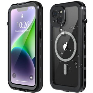 iPhone14用ケース完全防水全面保護耐衝撃360フル両面保護高感度カバーワイヤレス充電対応傷防止ストラップ付きアウトドア、スポーツ、雨の日、お風呂など適用アイフォン14防水ケース(6.1…