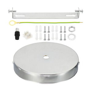 PATIKIL120mmライトキャノピーキット1セットペンダントライト取り付けキットシャンデリア取り付けキット吊り下げ持ち送りの交換1穴ペンダントライト用シルバー