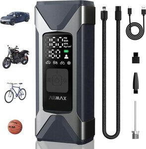 ASMAX���]�ԋ�C����d����C����o�C�N�ԃG�A�[�|���v2500mAhx3��e�ʃo�b�e���[�ő刳��160PSI�^�C����C�����m50cm�N�C�b�N�����[�X�G�A�z�[�X������~�Ď�/����/�p�������փo���u�Ή����c