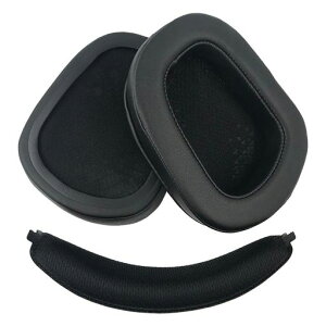 ChicTuant�C���[�p�b�hforLogicool(���W�N�[��)G933G633�w�b�h�Z�b�g�ɑΉ������p�w�b�h�z���p�b�h�C���[�N�b�V�����������[�t�H�[��(�u���b�N)(�v���e�C�����U�[�C���p�b�h+�w�b�h�o���h)