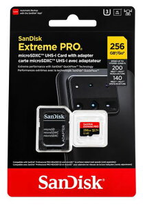 microSDXC 256GB SanDisk Extreme PRO SDSQXCD-256G-GN6MA R:200MB/s W: 140MB/s UHS-I U3 V30 4K Ultra HD A2 Compatible with SD
