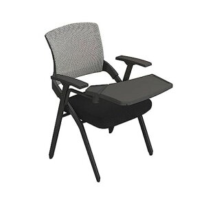 Fuyutuオフィスチェアミーティングチェアテーブル付き折りたたみ事務椅子テーブル一体型軽量持ち運び折り畳み可能パイプ椅子メモ台付きアームレストコンパクト収納通気性オフィス会社…