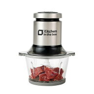 Kitchen in the box フードプロセッサー2L大容量 2種類ボウル ガラスボウル ステンレスボウル 2段階スピ…