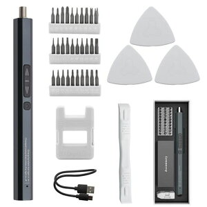 Glvaner電動精密ドライバーセット小型電動/手動ドライバートルクスドライバーLEDライト付きコードレス正/逆回転リチウム電池USB充電式36in1修理ツールDIY作業工具星型ドライバー六角ドライ…