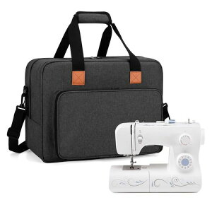 Luxjaミシン用トートバッグ裁縫アクセサリ収納可能クッション性ポータブル(黒)