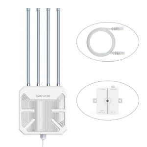 WAVLINK WiFi6 ���O���b�V�����[�^�[/AP/���p��A�f���A���o���h2.4G+5G AX1800M PoE�t�����������OWiFi���b�V���G�N�X�e���_�[/4x8dBi�n�C�Q�C���A���e�i/IP67�ό󐫃G���N���[�W���[/�V�O�i���u�[�X�c