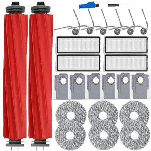 EATBALE �Ή�Roborock QV 35S/QV 35A ���{�b�g�|���@�������i�L�b�g�̕t���i: ���C���u���V 2�{�A���b�v�N���X 6���A�t�B���^�[ 4�A�_�X�g�o�b�O 6�A�T�C�h�u���V 6�A�N���[�j���O�u���V 1�{�c