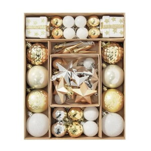 NX}X{[I[ig6cm58ZbgSVNVIOZkNX}Xc[S[hzCgؑނfR[V58ctWhiteGoldChristmasBallOrnaments