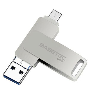 BASETEC 64GB USB������ �X�}�z�p 3in1 �t���b�V���h���C�u Lightnin/Type-C/USB3.0 PC �p�\�R�� �����f�[�^�]�� iphone�f�[�^�ڍs iOS/Android/Mac�Ή� �V���o�[