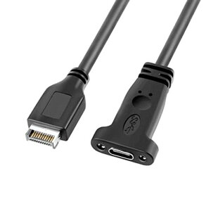 CY�P�[�u��USB3.1�t�����g�p�l���w�b�_�[Type-E20�s��-USB-CType-C���X�����P�[�u���p�l���}�E���g�l�W�V���O���|�[�g�t��