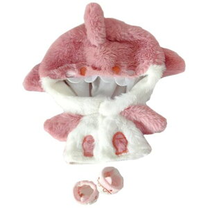 niannyyhouse20cmぬいぐるみ服ピンクシャークパーカー靴綿人形服着せ替えアクセサリー