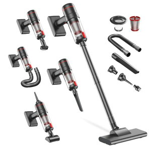 �|���@ �R�[�h���X �����͋z��28000Pa 2in1 0.6kg�y�� �X�e�B�b�N�^�N���[�i�[ �n���f�B�|���@ �d���G�A�_�X�^�[ 8��m�Y�� �����p�C�v LED�Ɩ� Type-C�[�d�� ���d�h�� HEPA�t�B���^�[ �É��݌v �ȁc