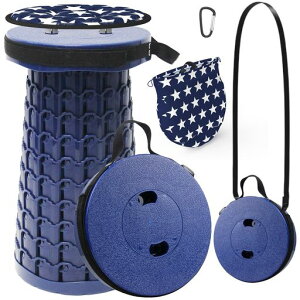 ALEVMOOM折りたたみ椅子折り畳み椅子おりたたみいすアウトドアチェアキャンプイス伸縮スツール高さ調整可能軽量コンパクトクッションつき収納バッグカラビナ付き持ち運び便利アウトド…