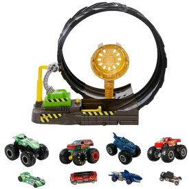 ホットウィール(Hot Wheels) モンスタートラック ビッグループ チャレンジ プレイセット乗り物おもちゃ プレイセット モンスタートラックx4、ミニカーx4 計8台付 【4才~】 HGV15