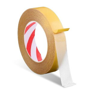 両面テープ超強力(25MMx20M)メッシュテープカーペットテープ吸音材用粘着テープボディテープ両面粘着布ダクトテープボディテープスポンジ用両面テープズレ防止固定自由カット多機能裾…