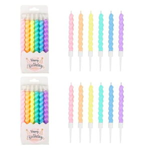 aninako誕生日キャンドル12本ケーキキャンドルうねうねキャンドル高級記念日キャンドルバースデーキャンドルくねくねキャンドルろうそく(多色CS字型)