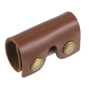 PATIKILレザー製カミソリヘッド保護カバーダブルエッジ安全カミソリヘッド保護シースシェーバーチップカバー旅行用茶色