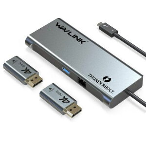WAVLINKthunderbolt3�h�b�L���O�X�e�[�V����/�f���A���f�B�X�v���C4K@60Hz/�V���O��5K@60HzUSB3.0�|�[�g/�M�K�r�b�g/2XDP�|�[�g/2XActiveDisplayPort-HDMI2.0�A�_�v�^�t��/