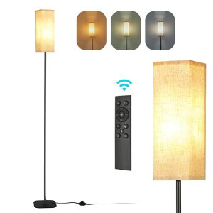 フロアライト間接照明フロアスタンドLEDランプ照明器具3段階調光調色組み立て式電球付きリビングルーム用フィットスイッチインテリア照明照明器具ルームライト角型和室用/寝室/リビン…