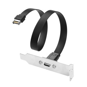 SinLoon USB 3.1 �t�����g�p�l���w�b�_�[ Type-C�����P�[�u�� �p�l���}�E���g�l�W�t�� 10Gbps Type-E 20�s�� �I�X-USB-C���X�A�_�v�^�[�P�[�u�� �n�[�t�n�C�g�u���P�b�g�t���A30cm (�n�[�t�n�C�g1�|�[�g)