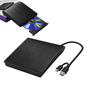 �O�t��DVD�h���C�u�����ǎ�E�����Ή�8XDVD&24XCD�o�X�p���[���dUSB2.0/3.0&Type-C���Ή����w�h���C�u�R���p�N�g�݌v(�u���b�N)