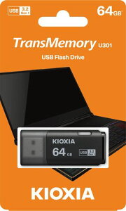 KIOXIA TransMemory U301 USB�t���b�V���h���C�u 64GB, LU301K064GG4