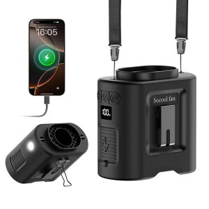 Socool ���|����@ �x���g�t�@�� 14500mAh��e�� �\�����[�h�t��5�i�K�������� 1��4��(���|��/��|��/���/�莝��) �ő�40���ԘA������ 360°��]�N���b�v&�Ɨ��X�C�b�`&�����d��&LED�c�ʕ\�� �c