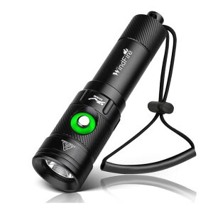 WINDFIREダイビングライト6000ルーメン水中ライト水中懐中電灯IPX8防水ダイビング懐中電灯4種類の照明モード電源インジケーター充電式ダイビング用水陸両用水中撮影夜釣り防災グッズ停電…