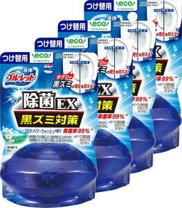 【まとめ買い】液体ブルーレットおくだけ除菌EXトイレタンク芳香洗浄剤パワーウォッシュの香り詰め替え用70mlx4個