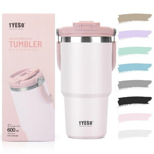 TYESO �^���u���[ �X�g���[�t�� 600ml ���� �ۗ�ۉ� ��e�� �X�e�����X�{�g�� �W�t�� ���ڂ�Ȃ� �E�H�[�^�[�{�g�� �����^�� �����t �^��f�M ��d�\�� �L�� ������ �R��Ȃ� �A�E�g�h�A �c