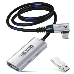 Guermok USB3.0 HDMI�r�f�I�L���v�`���J�[�h 2K/30FPS�E1080P/60FPS�Ή� PD100W���d 90�xUSB-C�A�_�v�^�[�t�� �X�g���[�~���O/�^��p Oculus Quest
