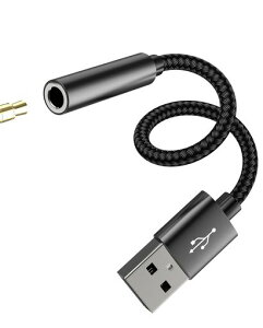 USB to 3.5mm�I�[�f�B�I�A�_�v�^�[ �w�b�h�z���W���b�N�p DAC�P�[�u�� �T�E���h�J�[�h�C���^�[�t�F�[�X PC�ԍڃ}�C�N �O���w�b�h�Z�b�g�ϊ� �⏕�|�[�g PS4 PS5 �p�\�R�� �X�s�[�J�[ �m�[�gPC �c