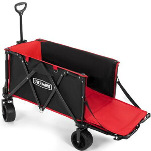 Overmontキャリーカートアウトドアワゴン150L大容量耐荷重約120kg4輪特大キャリーカートキャンプカートストッパー付後部展開可折り畳みコンパクトワンタッチ収束式花見釣り運動会荷物運搬…