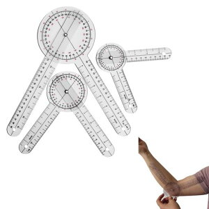 Coolloodaゴニオメーター透明3本プラスチック角度計定規分度器360度