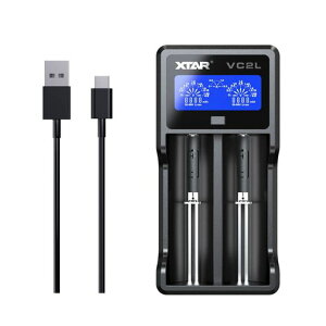 18650�[�d��Z�b�g XTAR VC2L �d�r�[�d�� �P3 �P4 �j�b�P�����f �j�J�h�[�d�r 14500 18650 26650 20700 21700���`�E���d�r�Ή� �ő�2A�}���[�d Type-C���� �o�b�e���[�������@�\