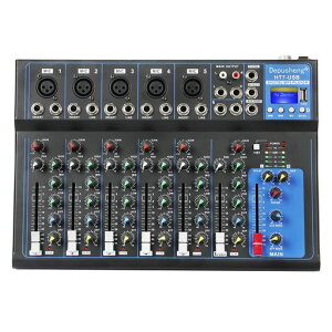 DepushengHT7Bluetooth�|�[�^�u���I�[�f�B�I�~�L�T�[W/USBDJ�T�E���h�~�L�V���O�R���\�[��MP3�W���b�N48V�d���R���s���[�^�[�^���A7�`�����l���o���h�~�L�V���O�{�[�h�X�^�W�I�L�^