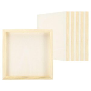 PATIKIL8”x8”木製パネルボード6個セット未完成正方形アート木製キャンバスパネルペイントボードDIYクラフトペイント用木色