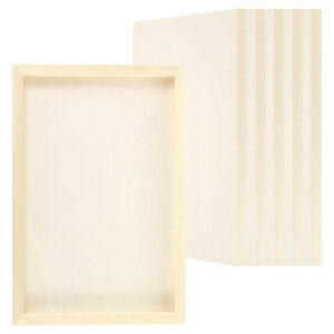 PATIKIL8”x12”木製パネルボード6個セット未塗装正方形アートウッドキャンバスパネルペイントボードDIYクラフトペイント用木色