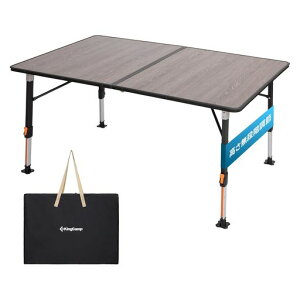 KingCamp�L�����v�e�[�u���܂肽����120x80cm�ω׏d80kg���萫����O���X�t�@�C�o�[�V����42-70cm���i�K����4-6�l�p��^���ݒ����r�p�b�h�A�E�g�h�A�e�[�u���L�����v���o�[�x�L���[�t�@�~���c