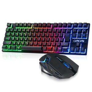 CHONCHOW���C�����X�Q�[�~���O�L�[�{�[�h�}�E�X�Z�b�g�[�d����L�[�{�[�h���C�����X2.4GHz�����L�[�{�[�h4�i�KDPI�}�E�X���{��z��19�L�[�h�Փ�ps4/ps5�Ή�RGBPC/Windows/Mac�Ή�G112